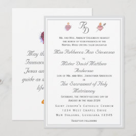 Invitación de Boda Católica de Dos Corazones de Pl