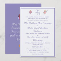 Invitación de Boda Católica de Dos Corazones de Vi