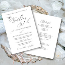 Invitación de boda católica de Jane con RSVP
