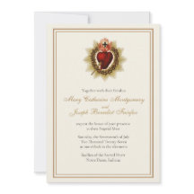 Invitación de boda católica del Sagrado Corazón