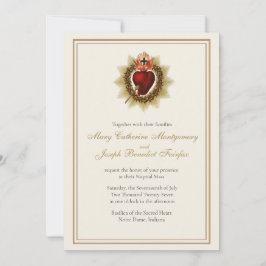 Invitación de boda católica del Sagrado Corazón 