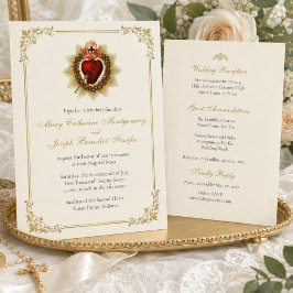 Invitación de Boda Católica del Sagrado Corazón 