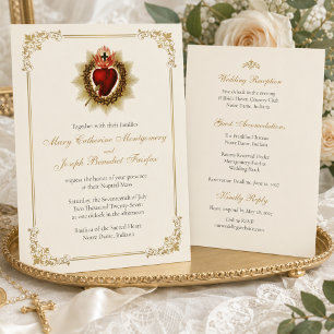 Invitación de Boda Católica del Sagrado Corazón