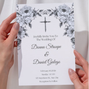 Invitación de Boda Católica Elegante/Vintage