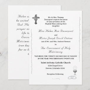 Invitación de boda católica Gracia Nupcial