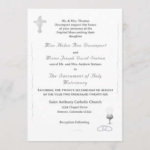 Invitación de boda católica Gracia Nupcial