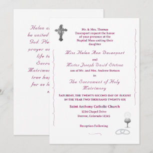 Invitación de boda católica Gracia Nupcial
