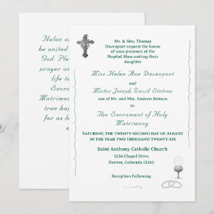 Invitación de boda católica Gracia Nupcial