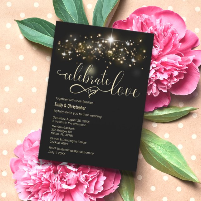 Invitación de boda Celebrar el amor / Cielo de est (Subido por el creador)