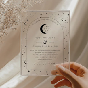 Invitación de boda celestial arqueada