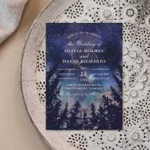 Invitación de Boda Celestial Bosque Nocturno Estre