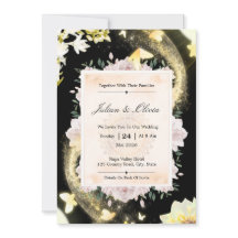 Invitación de boda celestial de lujo noche estrell