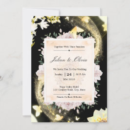 Invitación de boda celestial de lujo noche estrell