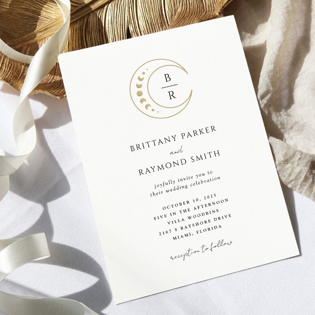 Invitación de Boda Celestial Dorada (Subido por el creador)