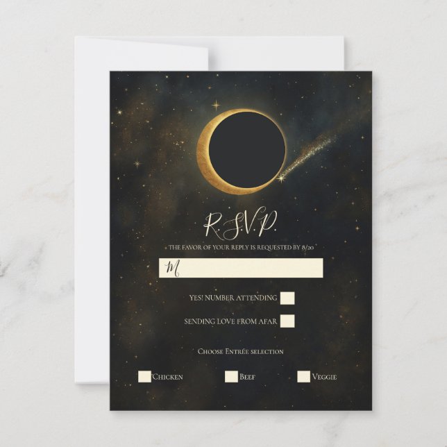 Invitación de Boda Celestial Eclipse de Polvo de E (Anverso)