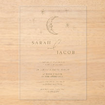 Invitación de Boda Celestial Estrella y Luna