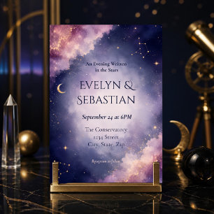 Invitación de Boda Celestial   Galaxia Acuarela