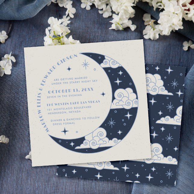Invitación de Boda Celestial Luna y Estrellas (Subido por el creador)