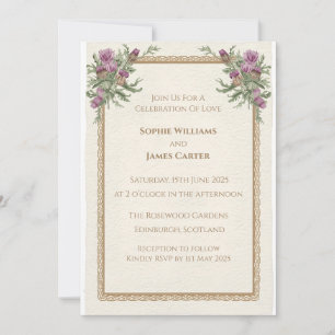 Invitación de boda celta de cardo escocés