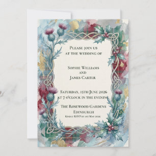 Invitación de boda celta de las Highlands Esmerald