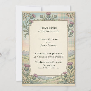 Invitación de boda celta Highland Thistle