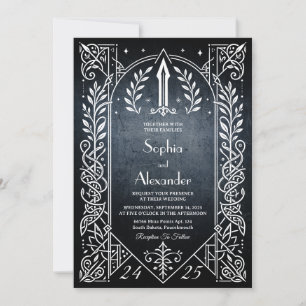 Invitación de boda celta nórdica vikinga