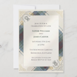 Invitación de boda celta Tartan Thistle