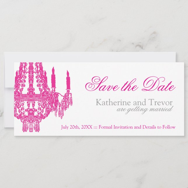 Invitación de boda Chandelier Save the Date (Anverso)