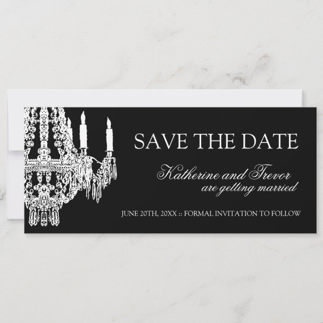 Invitación de boda Chandelier Save the Date (Anverso)