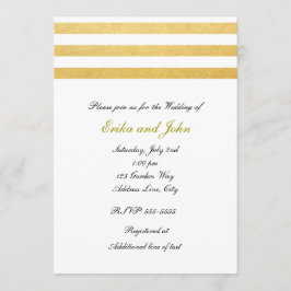Invitación de boda chic con rayas de papel de alum
