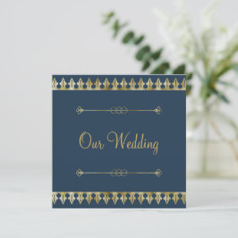 Invitación de boda chic dorada