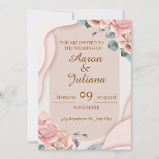 Invitación de boda chic moderna simple