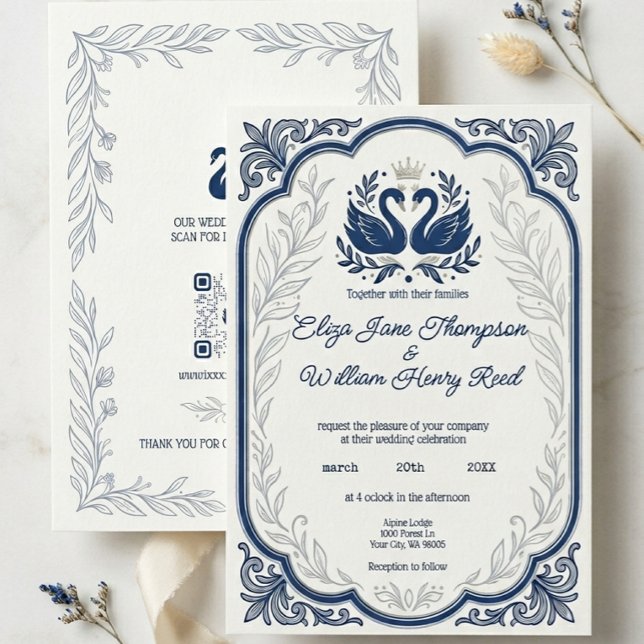 Invitación de boda Cisne Azul (Subido por el creador)