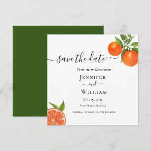 Invitación de boda cítrico Naranja de acuarela