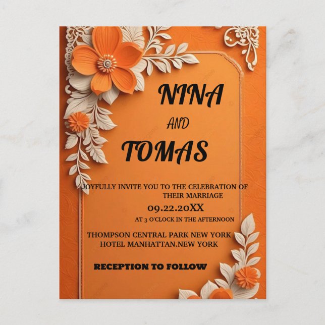 INVITACIÓN DE BODA CLÁSICA (Anverso)
