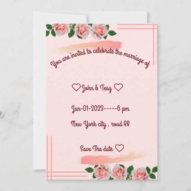 invitación de boda clásica (Anverso)