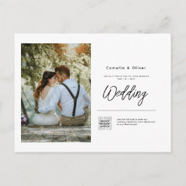 Invitación de Boda Clásica Blanca con Foto Presupu