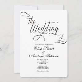 Invitación de boda clásica con caligrafía elegante