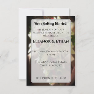 Invitación de Boda Clásica con Foto de Lirio Blanc