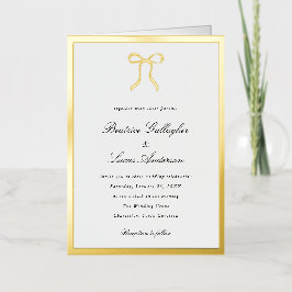 Invitación de boda clásica con lazo simple