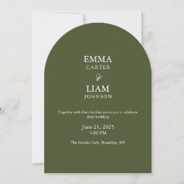 Invitación de boda clásica con letra moderna elega