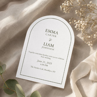 Invitación de boda clásica con letra moderna elega