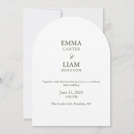 Invitación de boda clásica con letra moderna elega