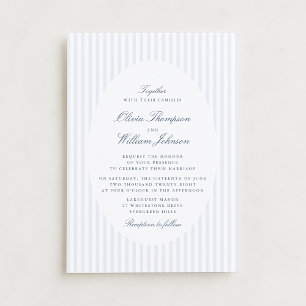 Invitación de boda clásica con raya vertical elega