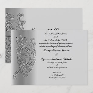 invitación de boda clásica con relieve