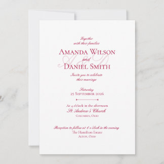 Invitación de boda clásica de Borgoña