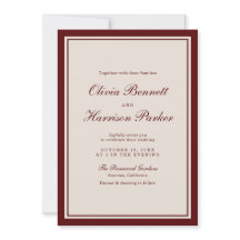 Invitación de boda clásica de Burdeos de dinero an