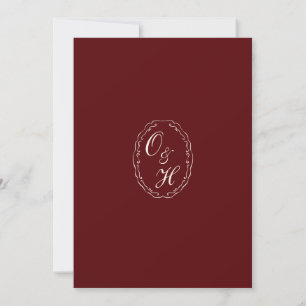 Invitación de boda clásica de Burdeos de dinero an