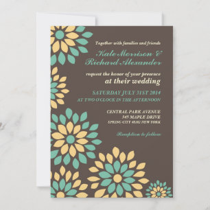 Invitación de Boda Clásica de Floral Marrón para P