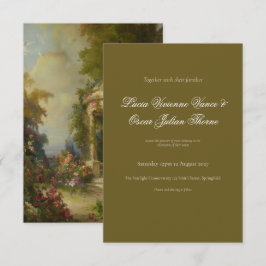 Invitación de Boda Clásica de Pintura al Óleo y Ol